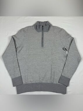 Stitch Men's Gray Quarter-Zip Knit Pullover Sweater(162)